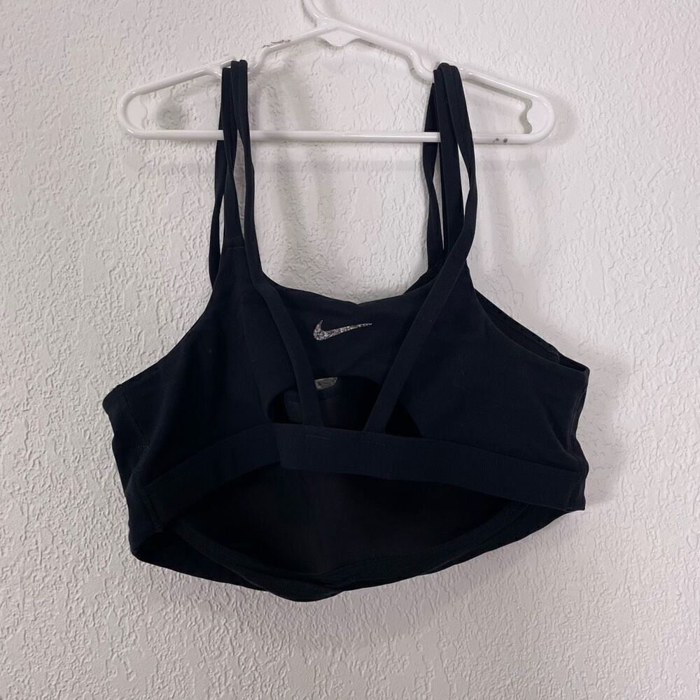 Nike Dri-Fit Black Cut Out Back Sports Bra Size Large - Picture 2 of 4